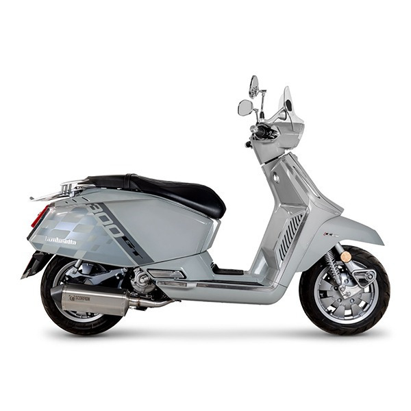 Scorpion Exhaust Lambretta X300 GT Euro 5+ Brushed stainless Serket parallel full system